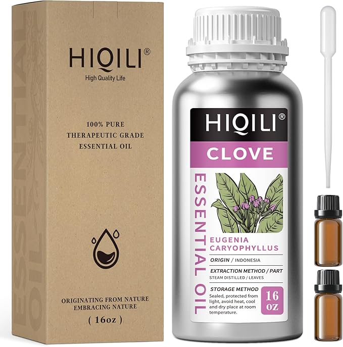 HIQILI 16 Fl Oz Clove Essential Oil, Pure Natural for Hair, Diffuser, Aromatherapy - 500ML - Bloomnest
