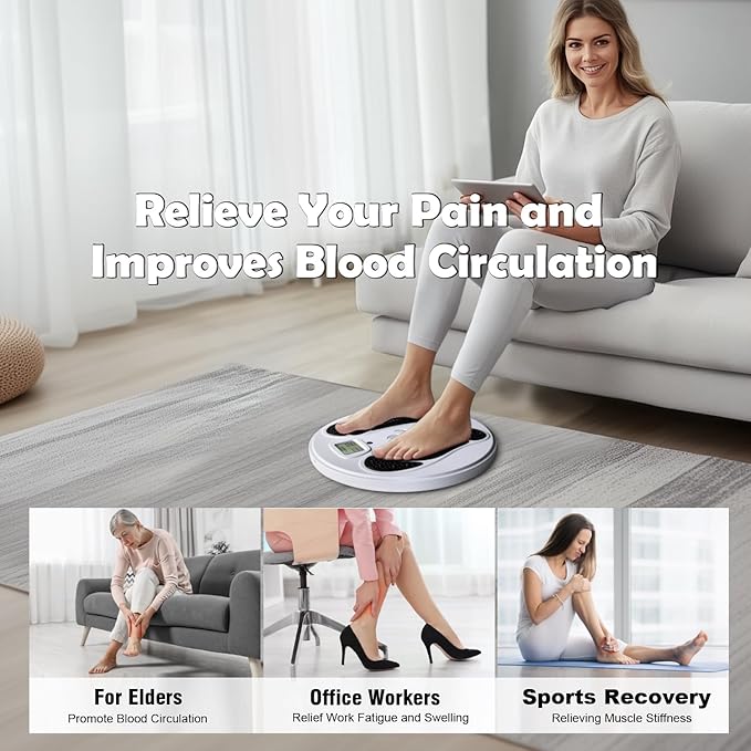 Electronic Muscle Stimulator (Model: AST-300W),EMS Foot Massager for Neuropathy, TENS & EMS Foot Circulation Stimulator (Big) - Bloomnest