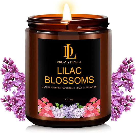 Lilac Blossom Scented Candles, Lilac Blossom Candle, Aromatherapy Candle Gifts for Women, Soy Candles for Home Scented, 7oz 50 Hours Burn, Home Décor - Bloomnest