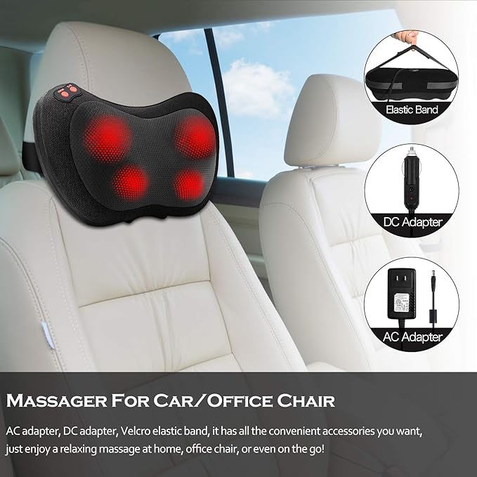 Papillon Back Massager,Shiatsu Neck Massager for Pain Relief,Electric Shoulder Foot Massage Pillow with Heat,Gifts for Mothers Day,Christmas Gifts for Women/Men,Deep Tissue Kneading for Waist,Legs - Bloomnest