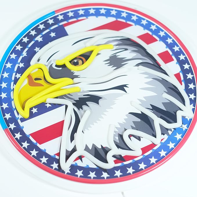 ASIUXIRS_13x13 inch Bald Eagle Neon Sign Art Wall Lights for Beer Bar Club Bedroom Hotel Pub Cafe Wedding Birthday Party Gifts - Bloomnest