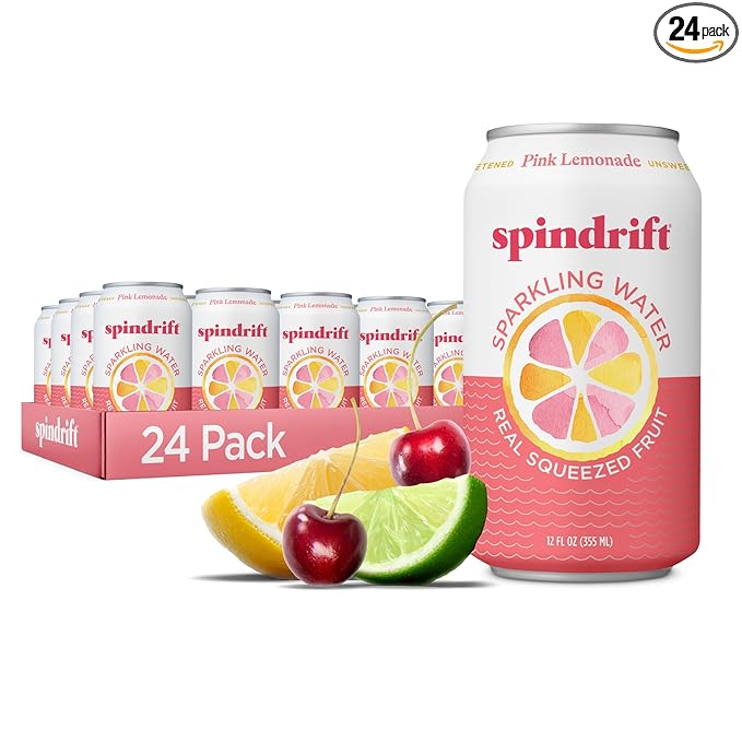 Spindrift Pink Lemonade Can 12 Ounce (Pack of 24) - Bloomnest