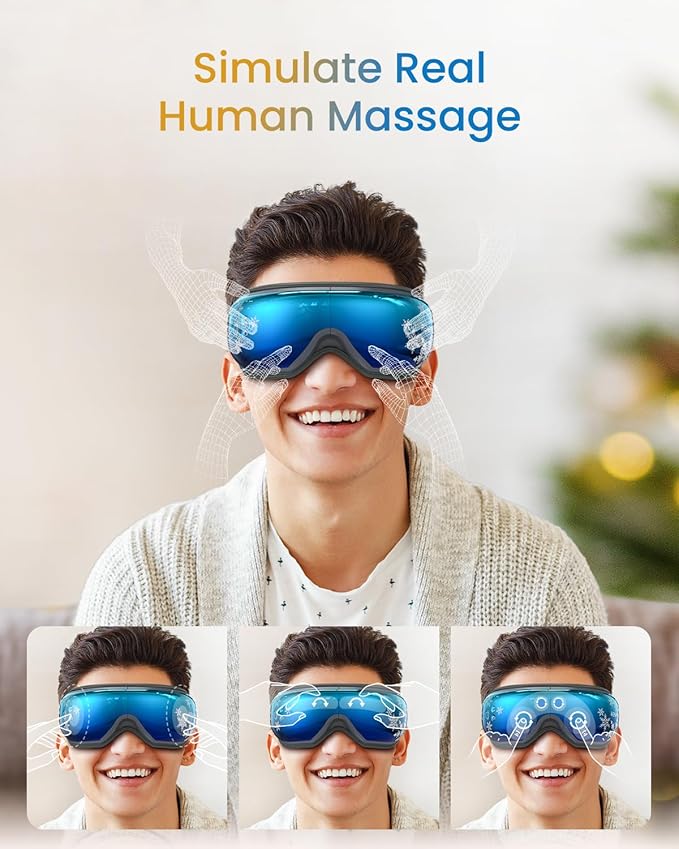 RENPHO Eyeris 1 Eye Massager with Heat&Customized Gift Card, Birthday Gifts for Women/Men, Heated Sleep Mask for Relax, Sleep Eye Care Gifts for Reduce Eye Strain, Improve Sleep - Bloomnest