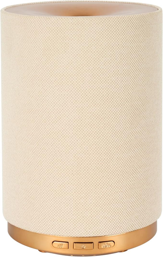 Fabric Essential Oil Diffuser, 110ml Aroma Diffuser with Night Light, 2 Mist Modes, 3 Light Settings, 4 Timer Modes, Auto Shut-Off, for Home Office Bedroom Decor - Bloomnest