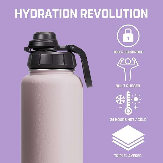 Vesmoon Vessence Tea Infuser Bottle - 32 Oz Insulated Loose Leaf & Fruit Infuser Bottle | Leak Proof with FlowSip Lid