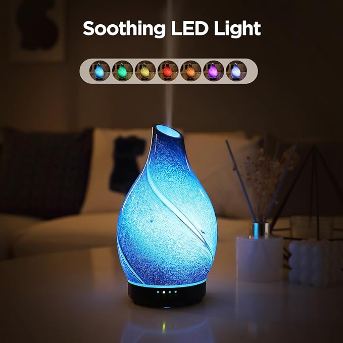 Star River Aromatherapy Diffuser - 160ml Ultrasonic Essential Oil Diffuser with 7-Color LED Night Light, Cool Mist Humidifier, Intermittent Mode & Auto Shut-Off for Home, Gift - Bloomnest