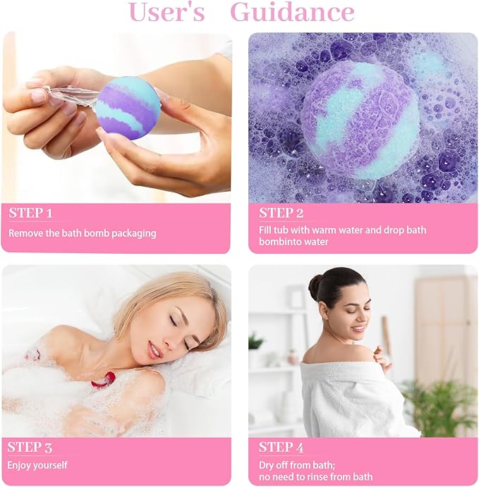 5.3 OZ Extra Large Bath Bombs Gift Set for Women, Girlfriend, Adults, Girls, Kids, 12 Pcs XXL Organic Natural Handmade Bathbombs for Skin Moisturizing, Bubble Spa Bath, Mothers Day Gift for Wife - Bloomnest