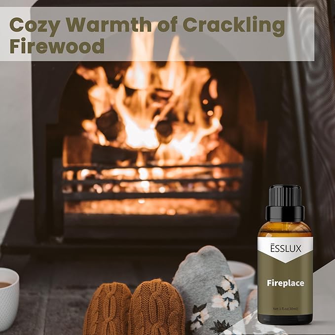 Fireplace Fragrance Oil, ESSLUX Aromatherapy Essential Scented Oils for Home for Diffuser, Massage, Soap, Candle Making Scents, Perfume, Humidifier, 30 ml - Bloomnest