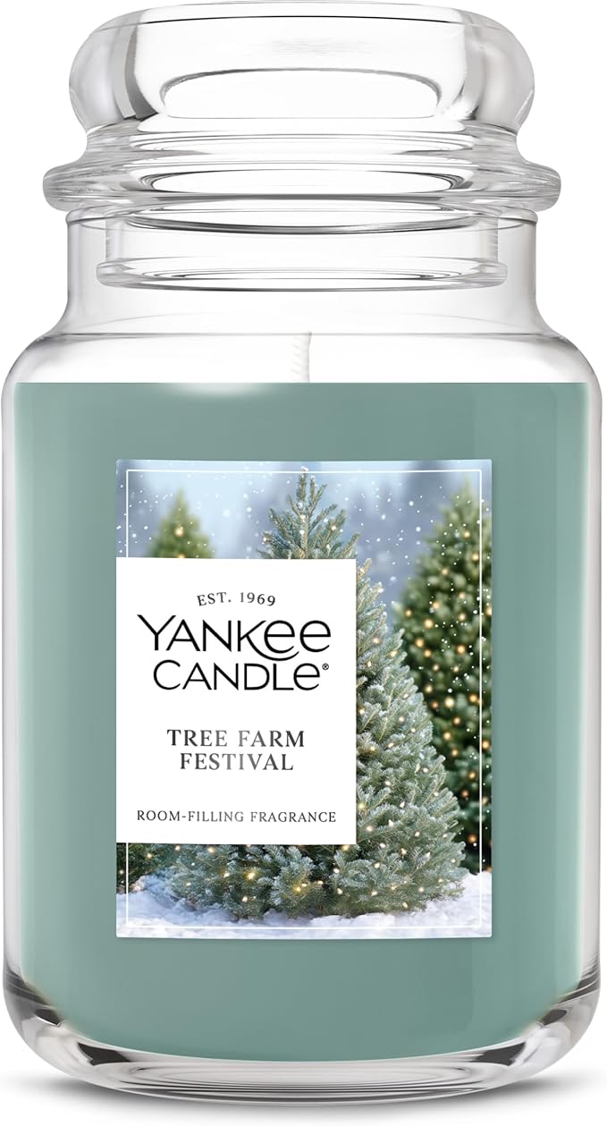 Yankee Candle Tree Farm Festival Scented Candle, 22oz Large Jar with up to 150 Hour Burn Time, Giftable, Holidays - Bloomnest