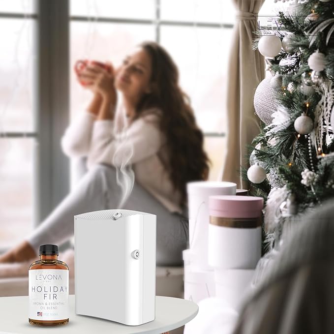 Levona Scent Essential Oil - Fresh Aroma for Home, Office, Hotel & Spa, Perfect in Humidifiers and Diffusers, Luxury Fragrance, with Sandalwood, Amber, Winter Fir Notes - 500ml/ 17 fl oz, Holiday Fir LEVONASCENT