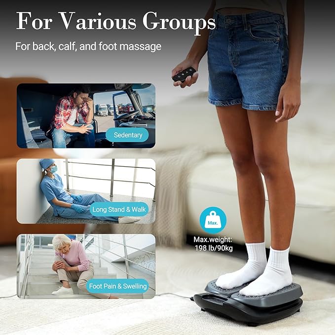 Foot Massager for Neuropathy FSA HSA Eligible, Adjustable Vibration Foot Massager with Heat & Remote Control, Electric Feet Massager for Legs Circulation, Plantar Fasciitis Pain, Stress Relief - Bloomnest