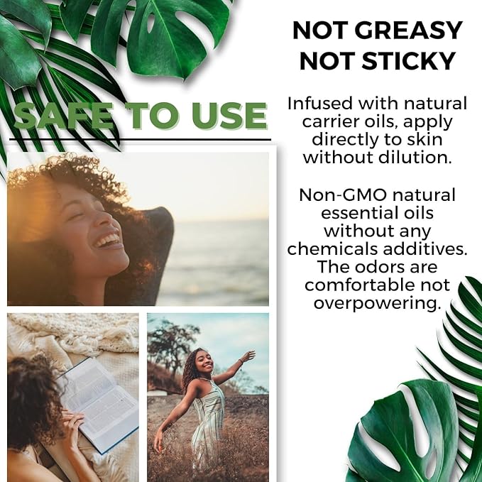 Benatu Essential Oil Blends Set (Breathe, Focus on, Happiness), Natural Aromatherapy Roll On for Massage, Body Skin Care, Home - Natural Fragrance Gift Roller for Women and Men