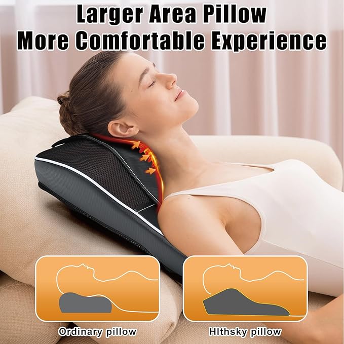 Shiatsu Neck and Back Massager with Heat,Neck Massager for Pain Relief deep Tissue,3D Kneading Massage Pillow for Back,Shoulder,Leg,Gifts for Mom,Dad,Women (Black) - Bloomnest