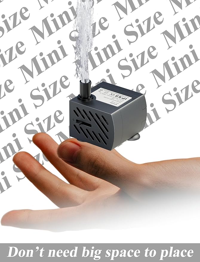 alizzy 50GPH(180L/H) Small Aquarium Pump, 3w Ultra Quiet Submersible Water Pump with 1.6ft Tubing for Fountain, Fish Tank, Hydroponic and Pet - Bloomnest
