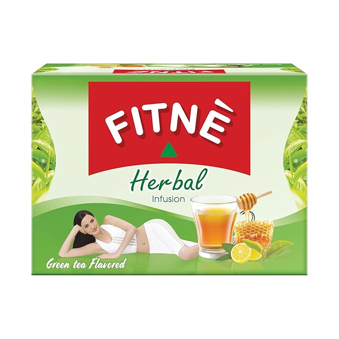 FITNÈ Green Tea Herbal Honey Lemon With Garcinia Senna Infusion Gentle Detox Cleanse High Antioxidant No Calories Stevia Sweetener, 15 Tea Bags - Bloomnest