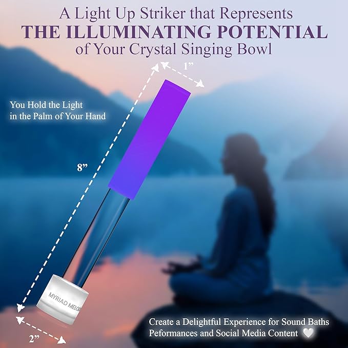 Acrylic Strikers - Small - Select Your Favorite Color Accessory To Match With Your Singing Bowl - Illuminating Wavelength For Sound Baths and Performances - White - Bloomnest