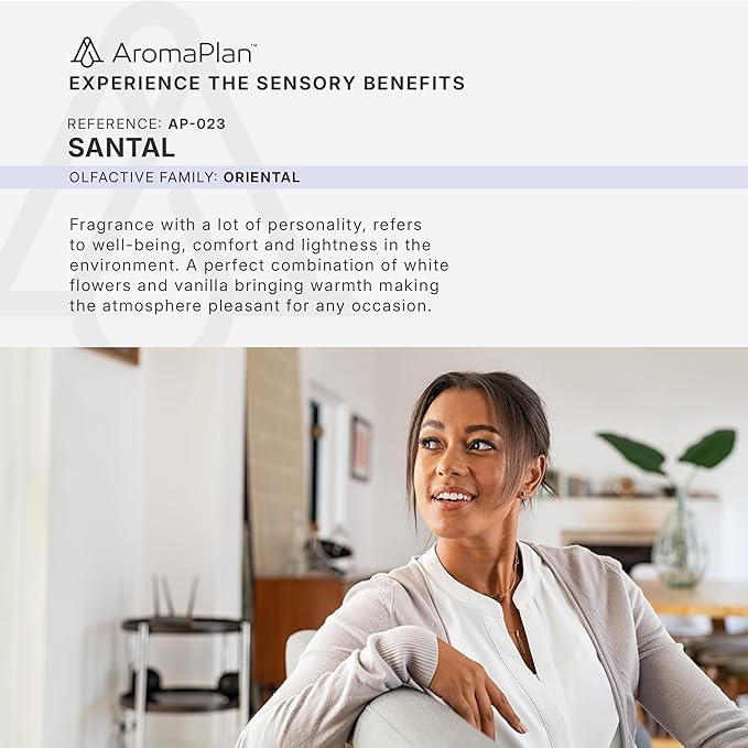AromaPlan Hotel Scents Santal 5 Fl Oz (2 Pack), Luxury Aroma & Hotel Fragrance Diffuser Oil- Hotel Diffuser Oil for Aromatherapy- USA Made, Bigger Bottle, Bolder Aroma & Longer Lasting - Bloomnest