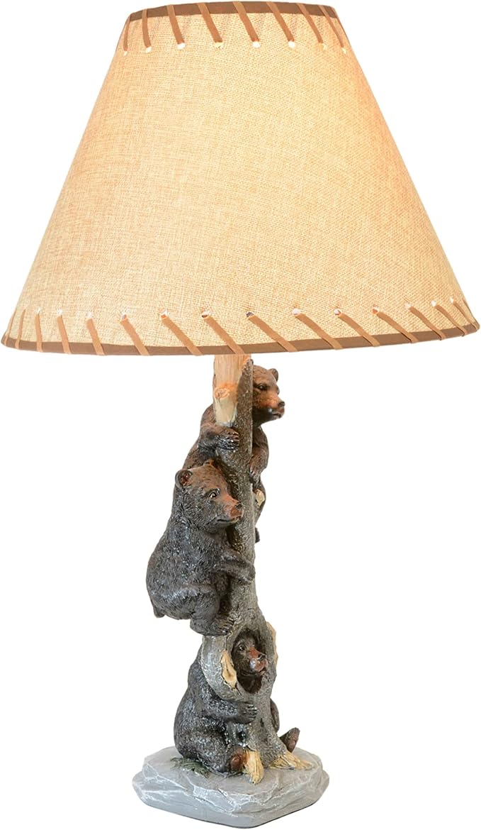 BLACK FOREST DECOR - Bears in a Tree Table Lamp for Cabin, Living Room, Nightstand, Desk - Home Décor - 24" x 14" - Bloomnest