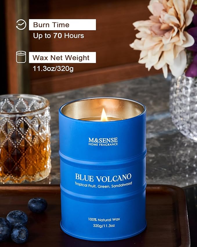 M&SENSE Tropical Fruit Soy Scented Candles Natural Non Toxic, Summer Candles 11.3oz 70 Hours Long Lasting Burning, Unique Candle Gifts Cozy Room Decor for Women Men - Bloomnest