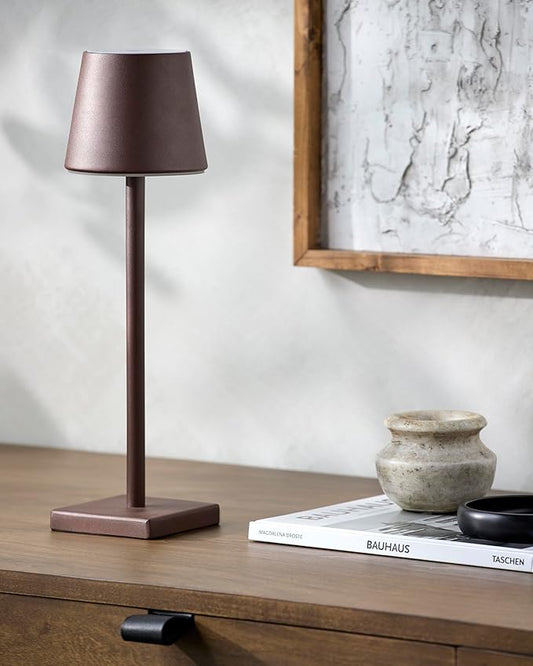 Mark&Day Table Lamps, Tove Traditional Brown Bedside Table Lamp for Nightstand Bedroom, Living Room or Office (15" H x 4" W x 4" D) - Bloomnest