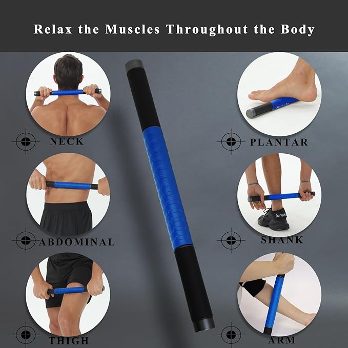 Muscle Roller Massage Stick for Legs Massager Roller-Calf Roller Deep Tissue Release Muscle Soreness, Trigger Points for Legs, Neck, Calves, Thighs, Shins, Back (Blue)