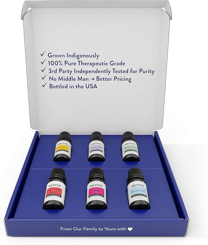 Aromatherapy Kits by Revive Essential Oils - 100% Pure Therapeutic Grade, Diffuser, Massage, Aromatherapy (Basics Kit) - Bloomnest