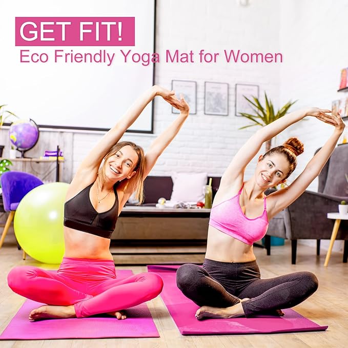 Funtery 16 Pack 3 mm Thick Yoga Mat Exercise Workout Mat Non Slip Fitness Pad for Women Gym Home Yoga Pilates - Bloomnest