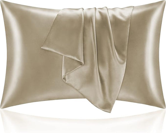BEDELITE Satin Pillowcase for Hair and Skin, Super Soft and Cooling Similar to Silk Pillow Cases 2 Pack with Envelope Closure, Gift for Women Men(20"x40" King Size, Taupe) - Bloomnest