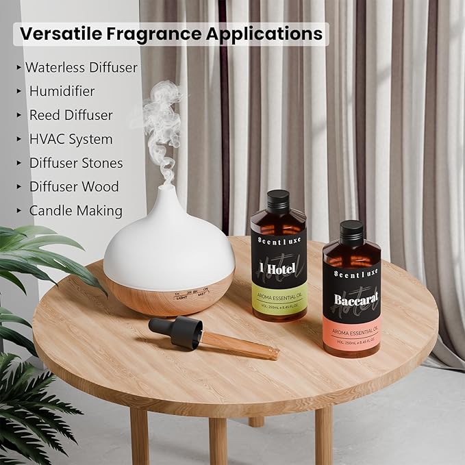 Hotel Diffuser Oil & Aroma Essential Oil Blend Luxury 1 Hotel Inspired Aromatherapy with Jasmine, Pink Pepper, Pineapple, Cedar & Amber for Ultrasonic Diffusers & Nebulizers - 8.45 fl oz, 250 mL - Bloomnest