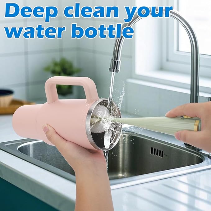 Palksky 5 in 1 Water Bottle Cleaning Brush Set, Multifunctiona Brush and Straw Cleaner for Owala/Stanley/Hydro/Yeti/Simple Modern Cup Accessories Palksky