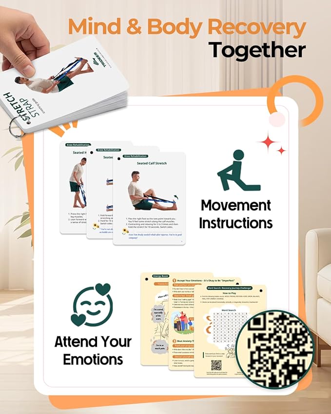 Trideer Stretch Straps with Loops, Non-Elastic Yoga Straps for Stretching, Durable Nylon Stretch Bands for Exercise Physical Therapy Flexibility, Yoga,Hamstring Leg Stretcher with Guidance