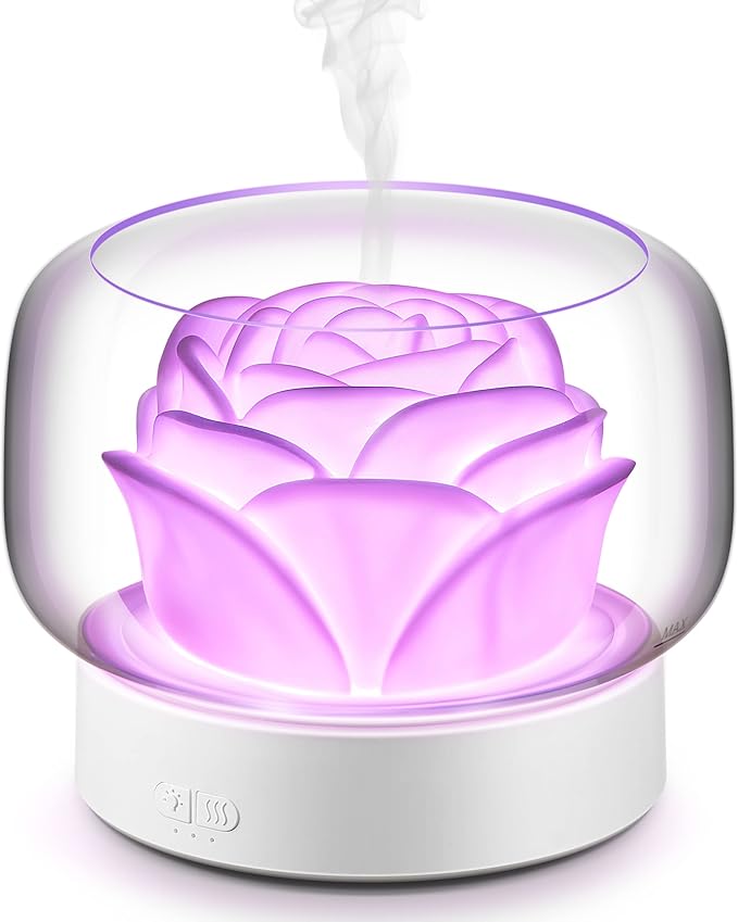 Diffusers for Essential Oils Large Room: SEVEYEE 500ml Aromatherapy Diffuser for Home Bedroom - Big Capacity Running 24 Hours Waterless Auto Off with 7 Colors Lights - White - Bloomnest