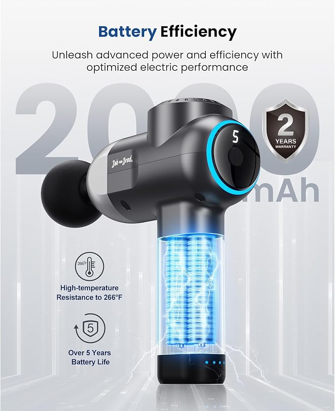 BOB AND BRAD C2 Plus Massage Gun with Heat, Deep Tissue Percussion Massager Gun, Muscle Massager, Electric Back Massagers for Professional Athletes Home Gym - Bloomnest