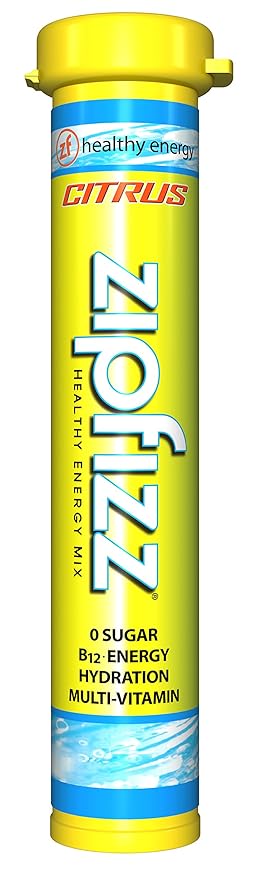 Zipfizz Daily Energy Drink Powder, Citrus, 20 Pack, 3-in-1 Sustained Energy, Rapid Hydration, and Essential Vitamins, Sugar-Free, Electrolyte Powder, Contains Vitamin B-12 & Antioxidants - Bloomnest