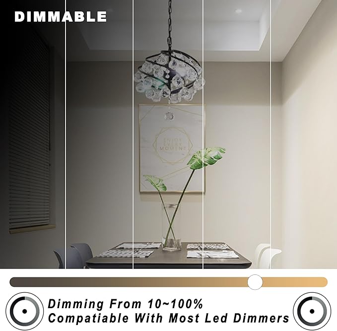 ALIDE Dimmable E12 Led Bulbs 6000k Daylight White 5W,Replace 40 Watt E12 Halogen Equivalent,T6 Base 120V E12 C7 LED Candelabra Bulbs Bright White for Ceiling Fan Chandelier Lighting,450lm,10Pack - Bloomnest