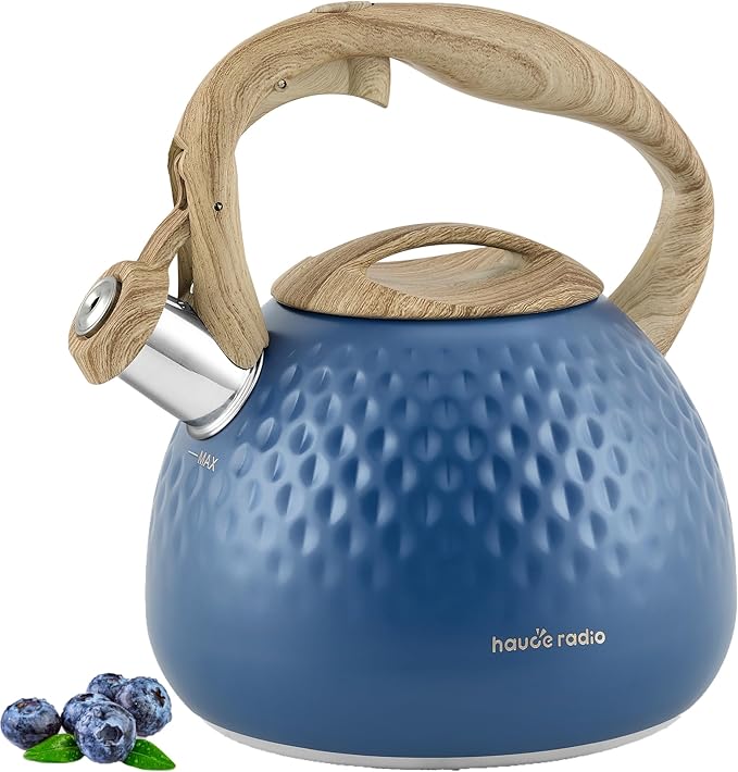 Tea Kettle,2.5 Quart Stovetop Tea Kettles Loud Whistle,Food Grade Stainless Steel Water kettles for Stove Top with Anti-hot Ergonomic Handle,Suitable for All Heat Sources - Bloomnest