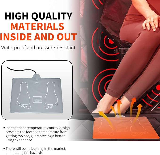 Portable Personal Far Infrared Sauna Box for Home with 660nm Red Light Threapy Bulbs, Remote Control, Heating Foot Pad, Upgraded Comfortable Chair iDOTODO