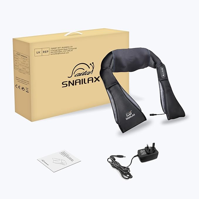 Snailax Cordless Massager - Shiatsu Neck and Shoulder Massager with Heat, Portable, Lumbar, Back Electric Massage Pillow, Christmas Gift
