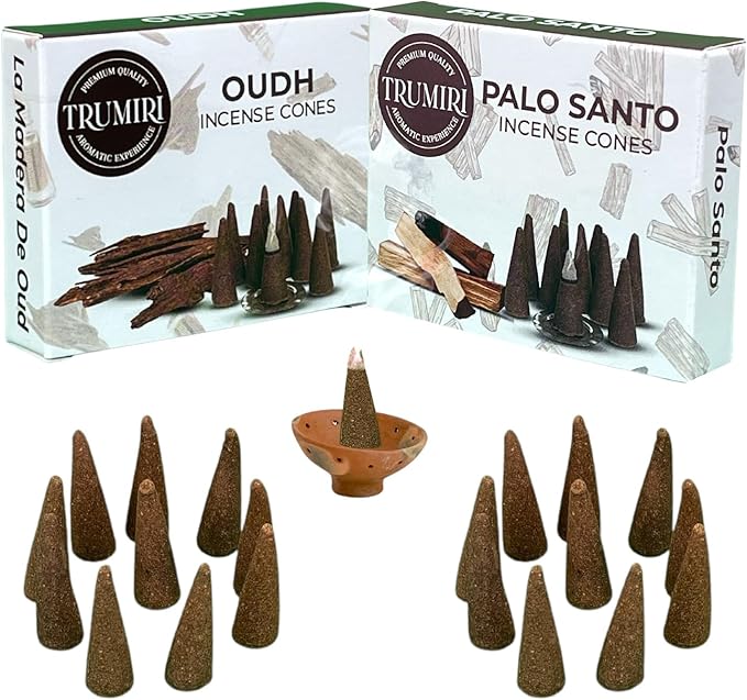 Palo Santo & Oud Incense Combo - 20 Cone Incense - Scented TRUMIRI