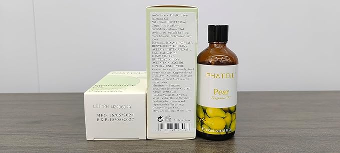 PHATOIL 3.38FL.OZ Pear Fragrance Oils for Aromatherapy, Essential Oils for Diffusers for Home, Perfect for Diffuser, Yoga, Skin Care, DIY Candle and Soap Making - 100ml - Bloomnest