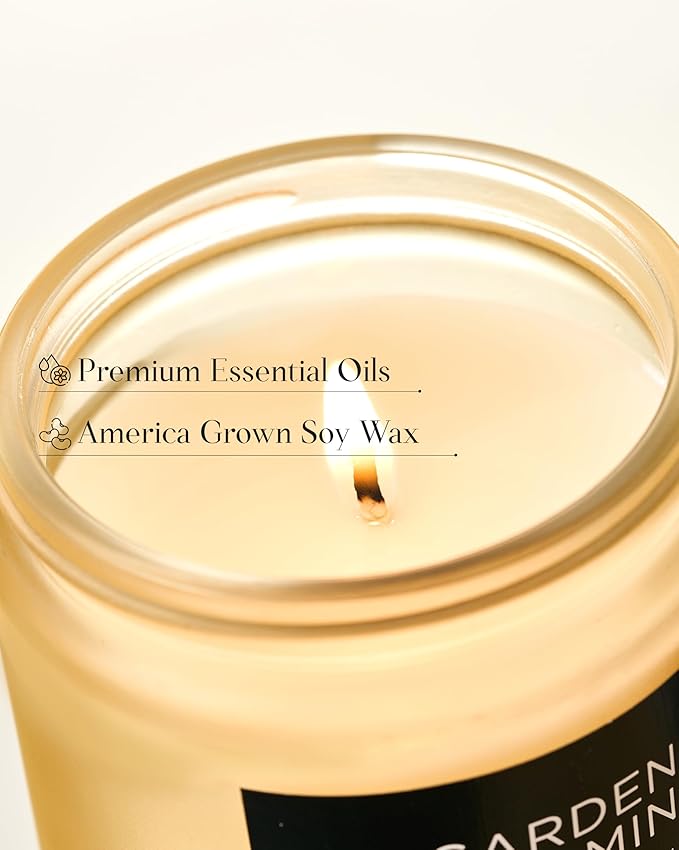 M&SENSE Gardenia Jasmine Scented Candle, 50 Hours Slow Burning Clean Non Toxic 7.05oz 2 Wicks Highly Scented Aromatherapy Candle for Housewarming Gifts, Long Lasting Fragrance for Bath & Office - Bloomnest