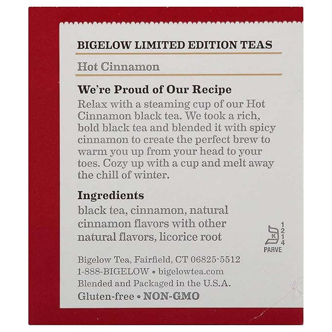 Bigelow, Hot Cinnamon Tea, 20 Count - Bloomnest