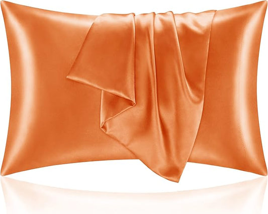 BEDELITE Satin Pillowcase for Hair and Skin, Super Soft and Cooling Similar to Silk Pillow Cases 2 Pack with Envelope Closure, Gift for Women Men(20"x26" Standard Size, Burnt Orange) - Bloomnest