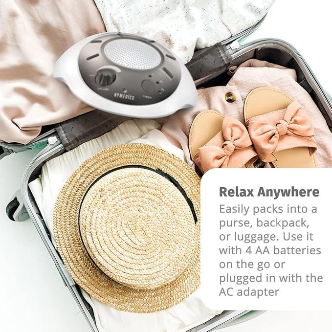 Homedics SoundSleep White Noise Sound Machine, Gold, Small Travel Sound Machine with 6 Relaxing Nature Sounds, Portable Sound Therapy for Home, Office, Nursery, Auto-Off Timer, by Homedics - Bloomnest
