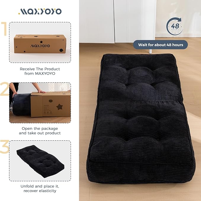 MAXYOYO Adjustable Floor Chair, Single Couch Recliner, Gaming Floor Meditation Chair with Tufted Cushion, Comfortable and Versatile Seating Lounge Couch for Adults - Bloomnest