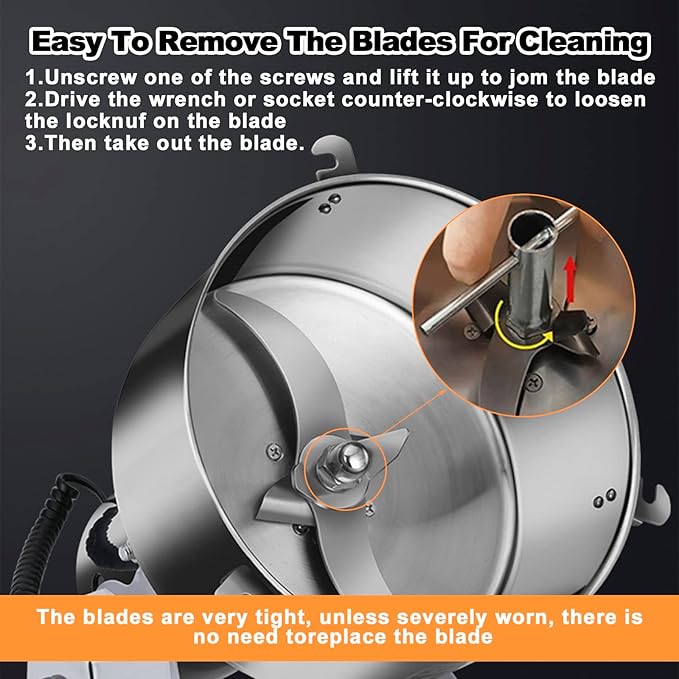 Electric Grain Grinder 800g,Swing Type Grain Mill Grinder 3000W,110V Stainless Steel High-speed Spice Herb Grinder Superfine Machine Dry Cereals Pulverizer Swing Type - Bloomnest
