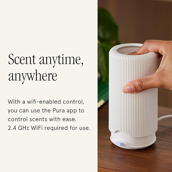 Pura Plus Smart Home Fragrance Diffuser for Large Spaces - Adjust Scent Intensity, Set Schedules & Timers, and More in Pura App - Fragrances Sold Separately - White - Bloomnest