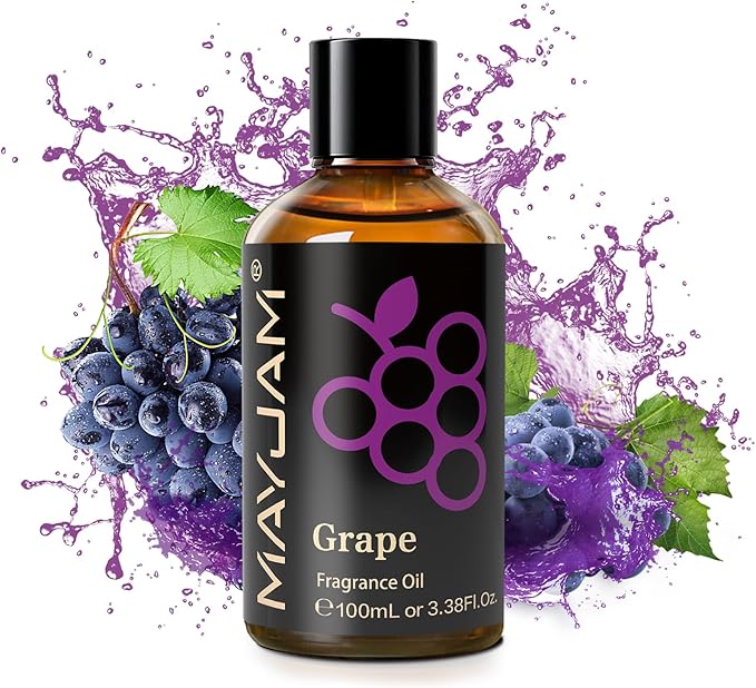 MAYJAM 100ML/3.38FL.OZ Grape Fragrance Oils with Glass Dropper, Essential Oils for Diffusers for Home, Long Lasting Scented Oils for Diffusers Soap Candle Making - Bloomnest