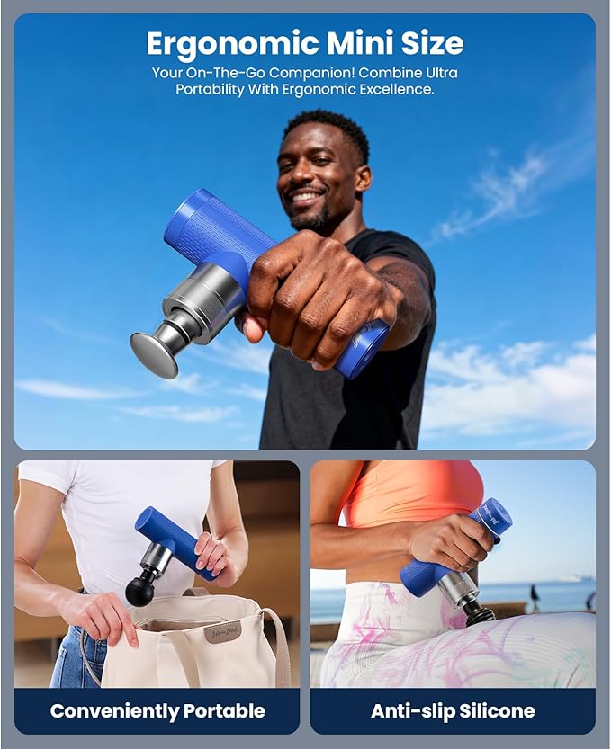 BOB AND BRAD A7 Massage Gun with 11mm Amplitude and Metal Head, FSA Eligible/HSA Eligible, Mini Percussion Massage Gun Deep Tissue Portable, Professional Back Muscle Massager for Pain Relief, Athletes - Bloomnest
