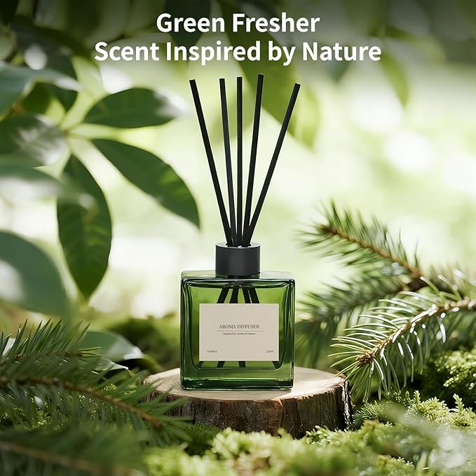 Reed Diffuser, 4 oz Citrus Grove Scent Diffuser with 10 Sticks, 90 Days Long Lasting Reed diffusers for Home, Elegant Fragrance for Bathroom Bedroom Office Decor, Air Fresh - Bloomnest
